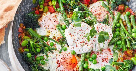 Pea & broad bean shakshuka recipe